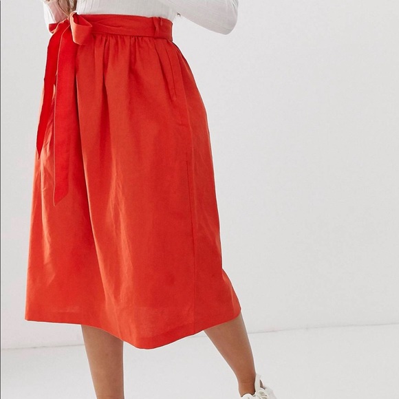 ASOS Petite Dresses & Skirts - 5/$25💋ASOS Petite Full Linen Midi Skirt